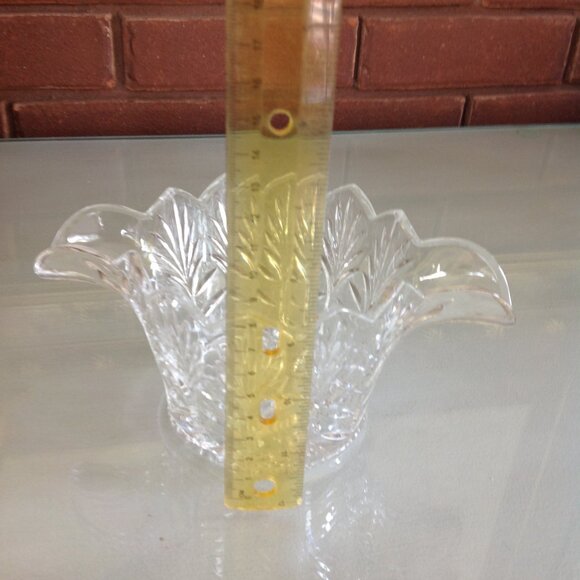 Vintage Cut Glass Crystal Unique Bowl - Picture 7 of 7